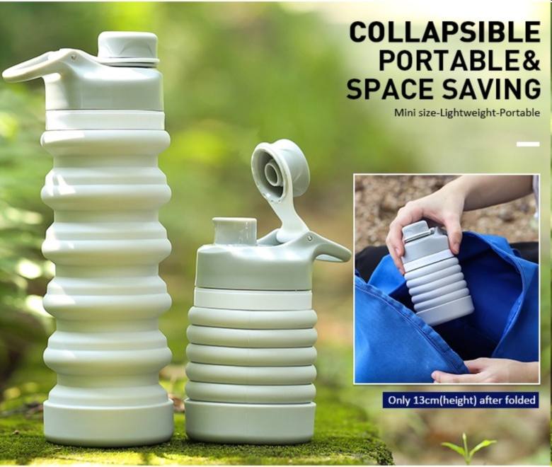 Leak proof Silicon Collapsible Water Bottle  [550ml]