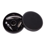 Wine Accessories with Leather Box (4Pcs) Wine Accessories with Leather Box (4Pcs)