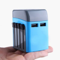 Dual Colour Sliding Universal Electric Plug with 2 USB Hub Dual Colour Sliding Universal Electric Plug with 2 USB Hub