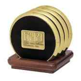 Exclusive Brass Coaster with Leather Lining 2 Exclusive Brass Coaster with Leather Lining 2