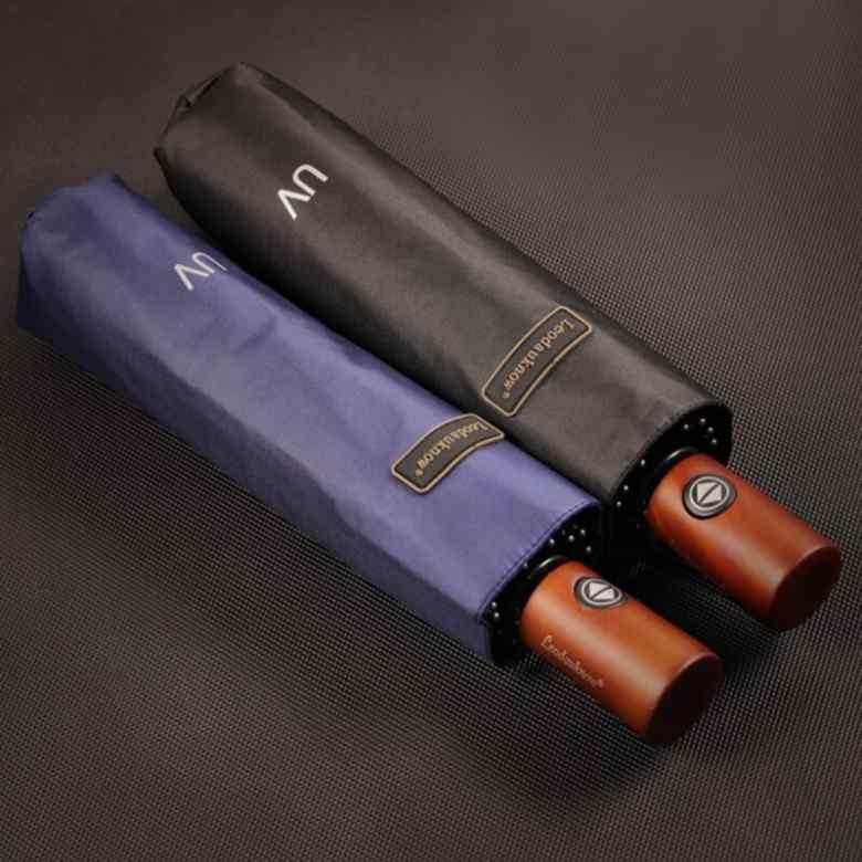 Exclusive 3-fold Wooden Handle Umbrellas [23 inch]