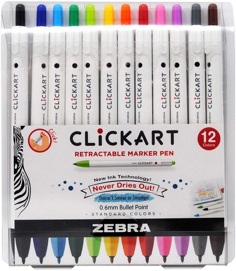 ZEBRA Click Art Retractable Marker Pen Set