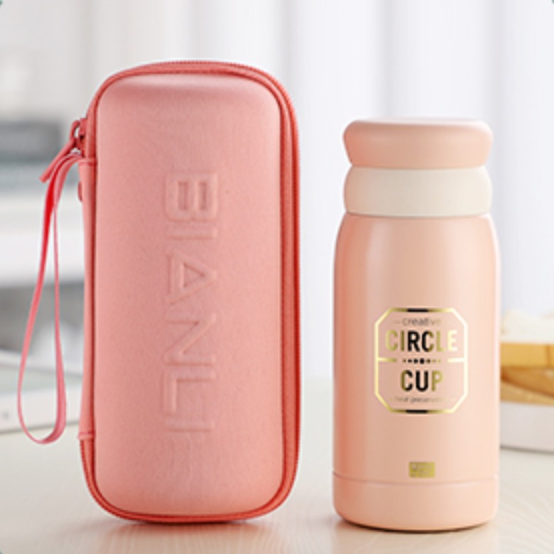 Mini Double-Wall Stainless Steel Vacuum Flask with Pouch [300ml]