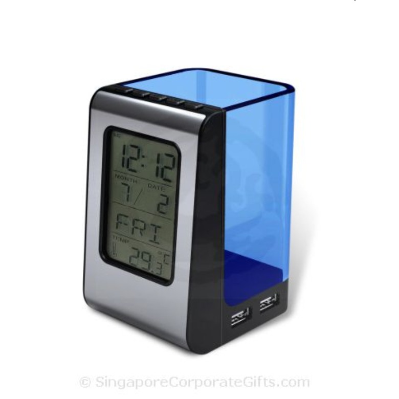 Pen Holder With USB Hub, Clock, Thermometer and Calendar