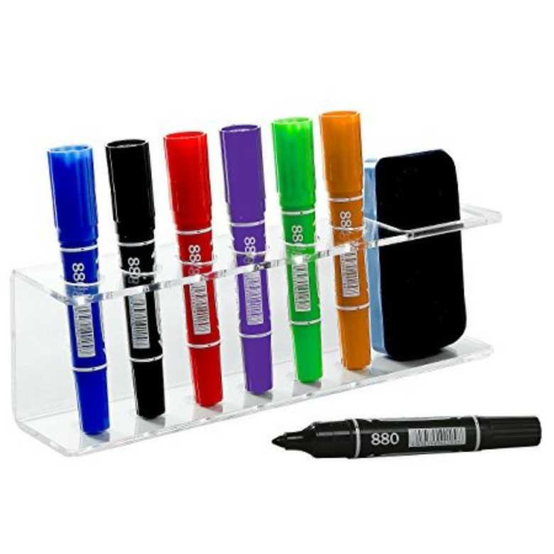 Acrylic wall-mount marker cum eraser holder