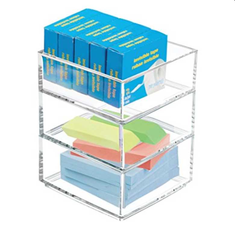 Acrylic stackable desk organiser