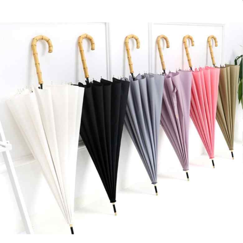 Auto Open Bamboo Handle Vintage Umbrella (23 \")