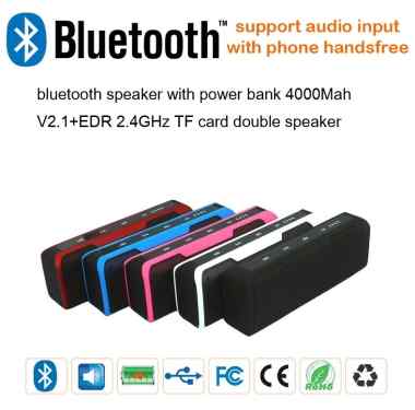 Bluetooth Speaker, Phone answering with Power Bank (4000mAh)