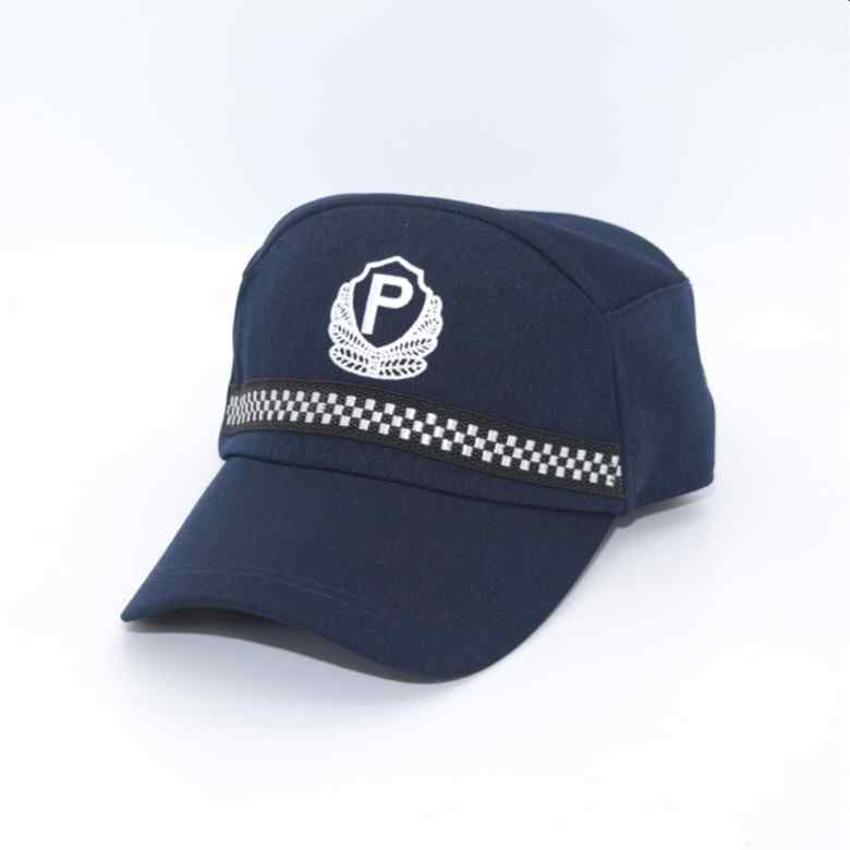 Cap with front reflective stripes