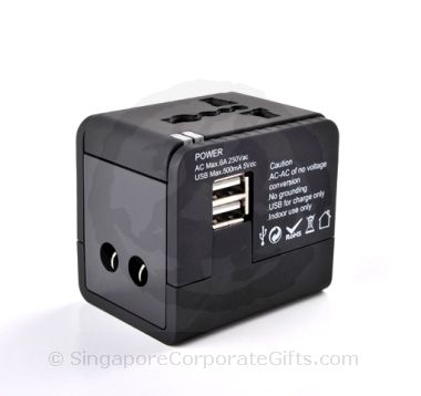 Universal Electric Plug with 2 USB Hub
