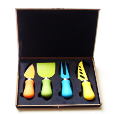 Colourful Cheese Knife Set with box