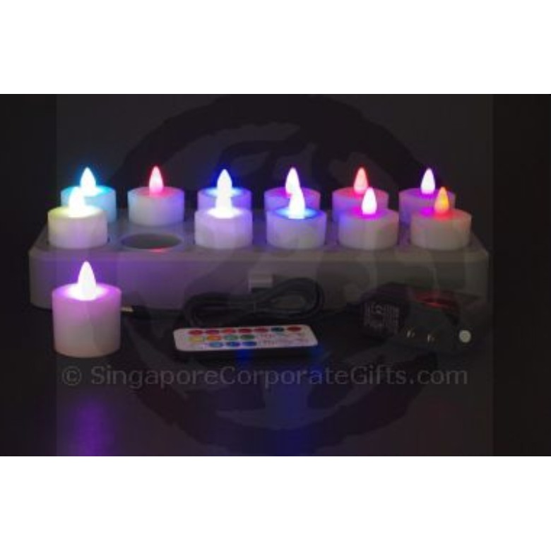 Rechargable 12 LED Candle (Multi-Colour) with remote control