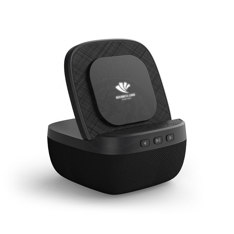 3-in-1 Phone Stand with Speaker and Wireless Charger