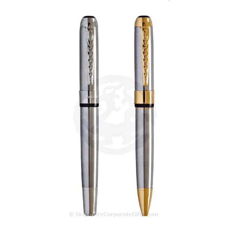 Exclusive Metal Pen with LIne Motif 250-Silver (Ball Pen, Roller