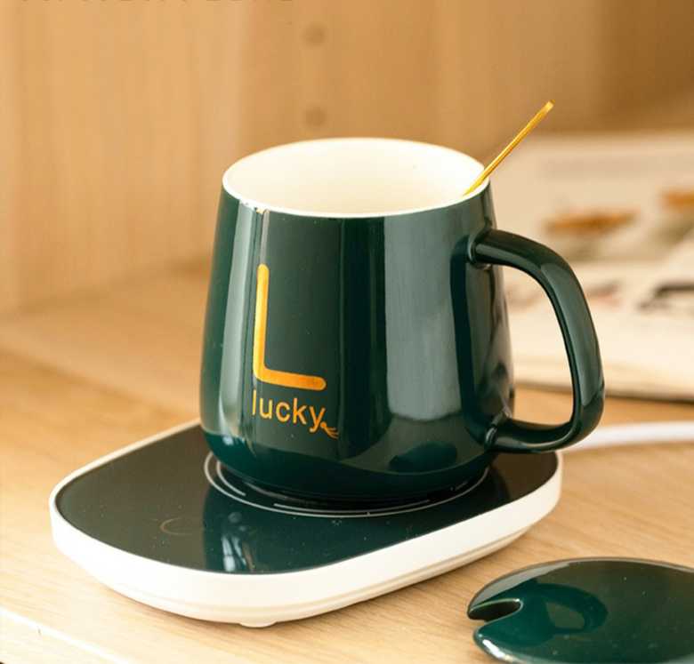 Cup Warmer with Ceramic Cup and stirrer