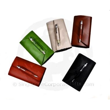 Designer Leather Pocket Note Book with Pen