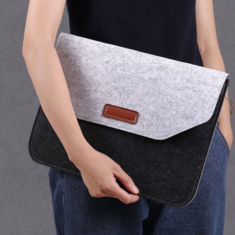 Dual Colour Felt with PU Leather Document Bag