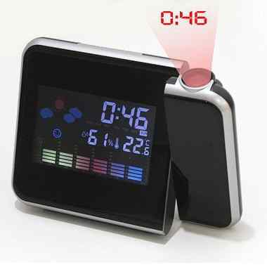 Projector Alarm Clock with Humidity Display