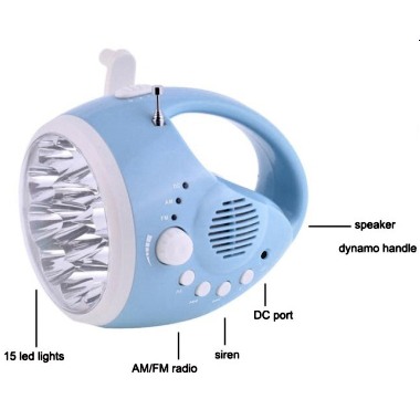 Multifunctional dynamo radio flashlight