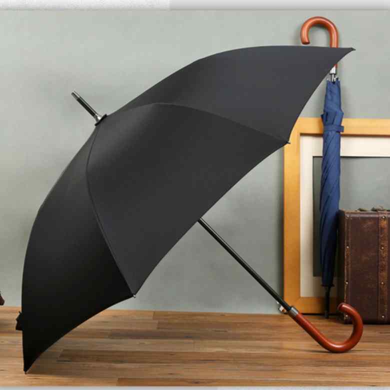 Wooden Manual Open, J Handle Umbrellas [25 inch]