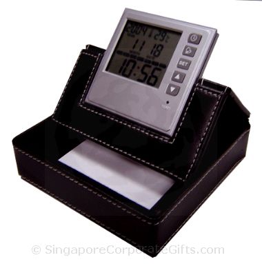 LCD Clock with memo holder & notepad