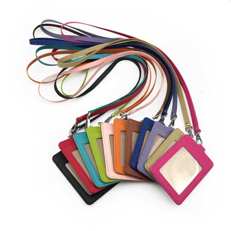PU leather Card Holder with Lanyard