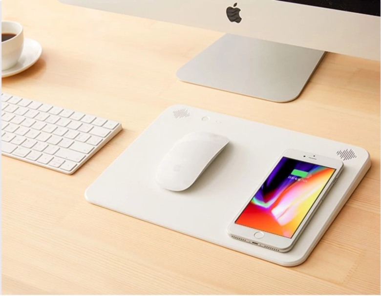 Mouse Pad with Wireless Charger and Stereo Speaker