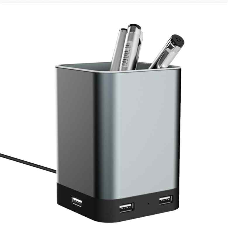 Metal Pen Holder with 4USB Hub