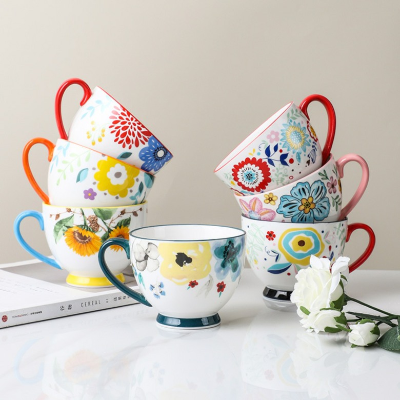 Nordic hand-painted ceramic cup