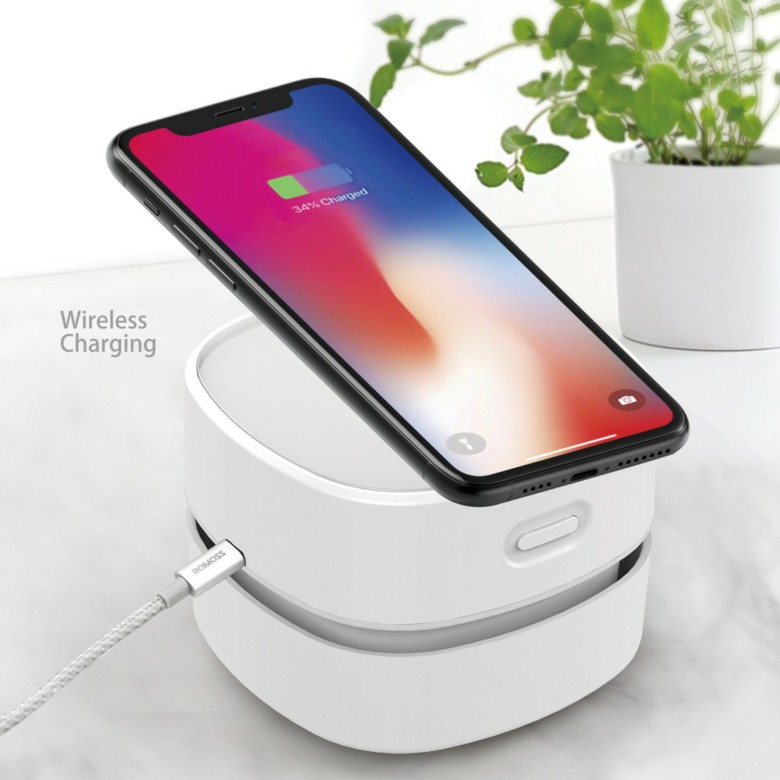 USB Vacuum Cleaner with Wireless Charger