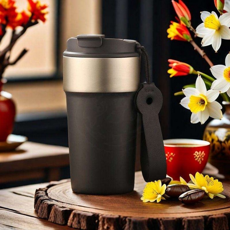 Stainless Steel Mug with Straw