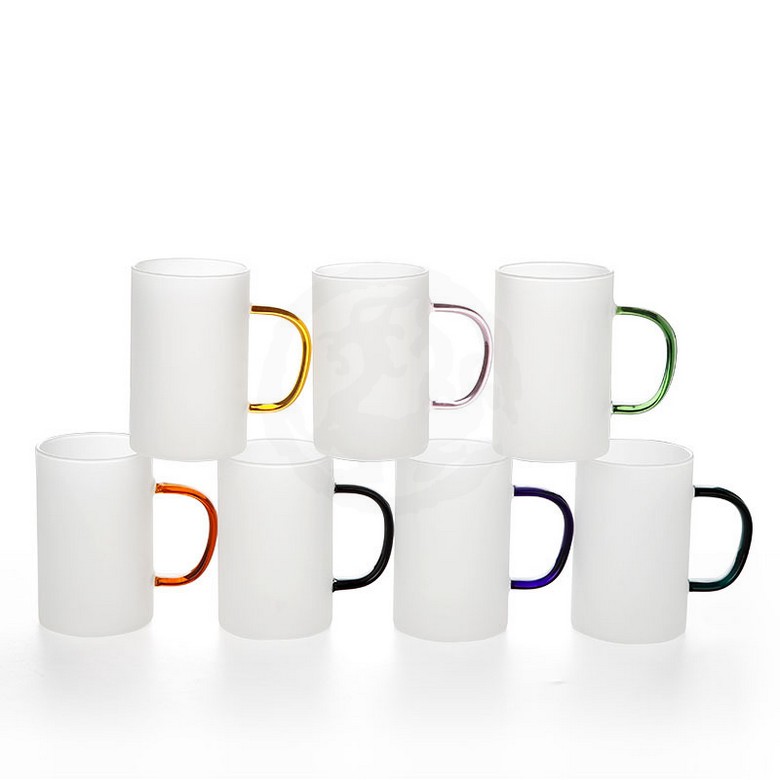 Frosted Mug with Colourful Handle [325ml]