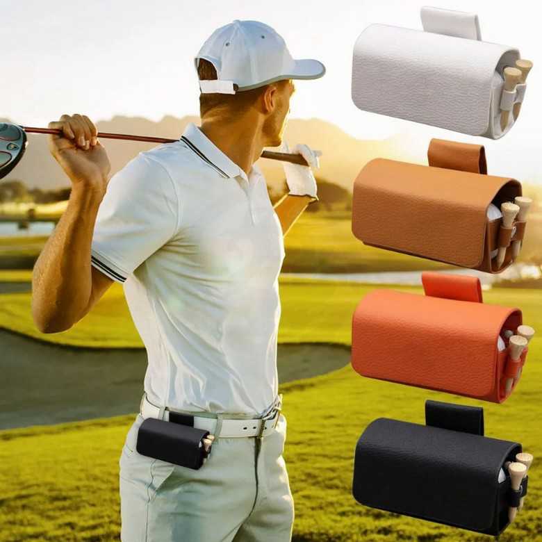 PU Leather Golf Ball and Tee Holder