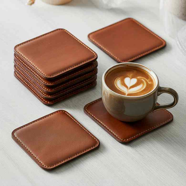 Leather Coaster Set