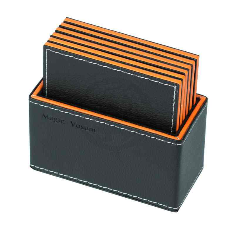 Leather Coaster Set with stand