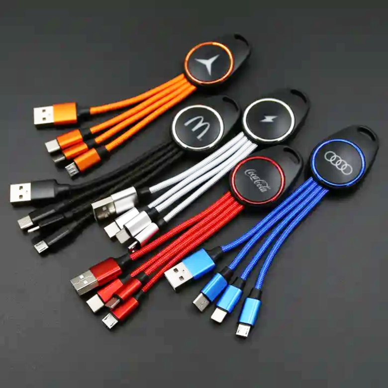 3in1 Fast Charging Cable with LED logo