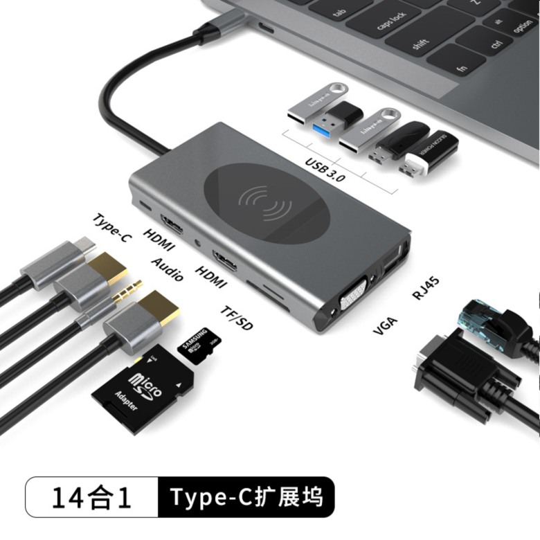 Wireless Charger with Docking Station (2 HDMI)