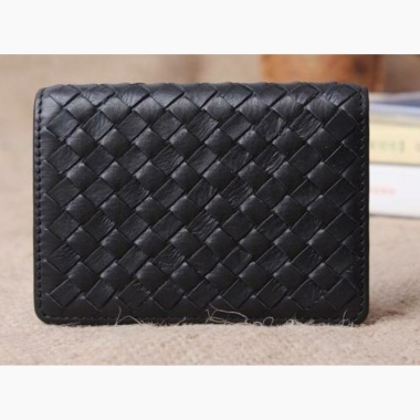 Genuine Leather Namecard Holder (Black) Weave