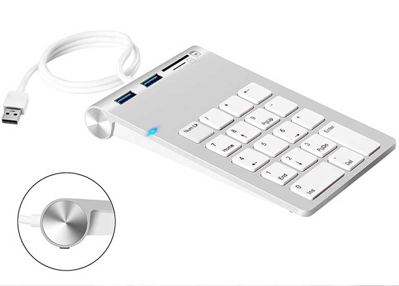 Keypad with High speed USB 3.0 hub and SD, TF Card reader