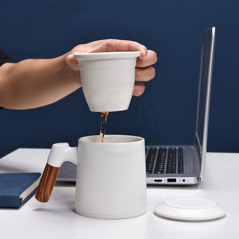 Ceramic Cup with Tea Strainer [12 oz]