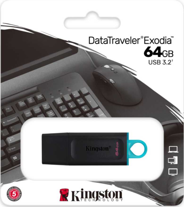 Kingston DataTraveler Exodia 64GB USB 3.2 Flash Drive