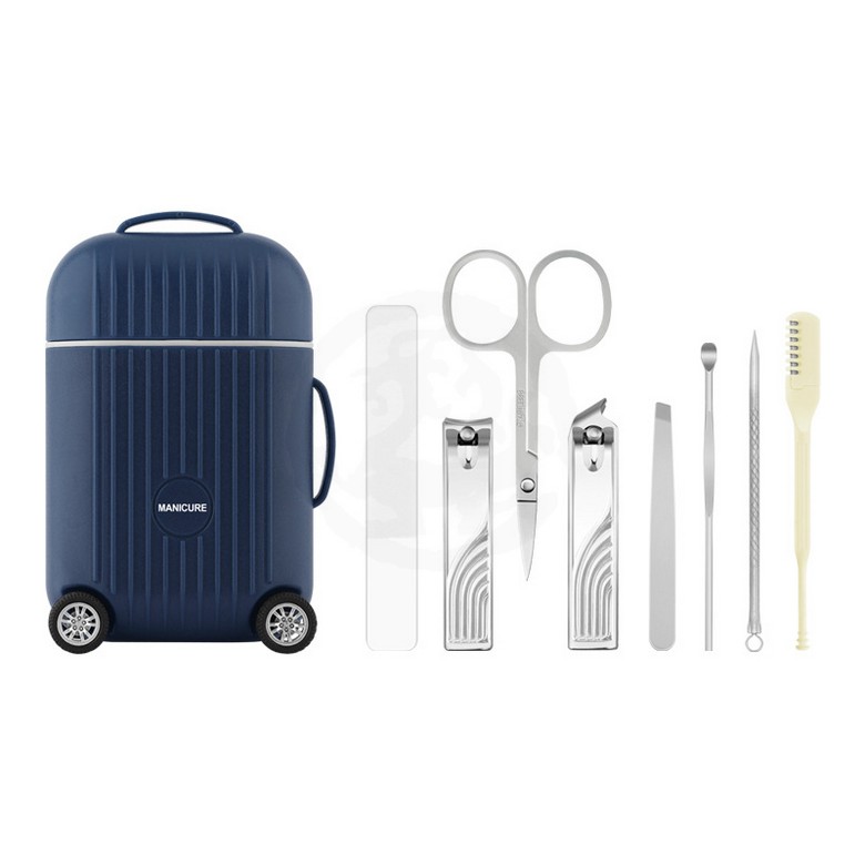 12 Piece Manicure Set with Luggage Shaped Case