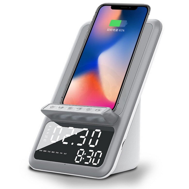Magnetic wireless charger alarm clock