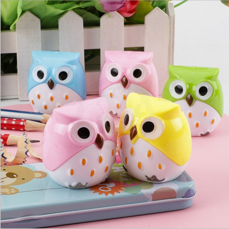 Cute Owl Shaped Pencil Sharpener Blind Box Set[4 Pcs]