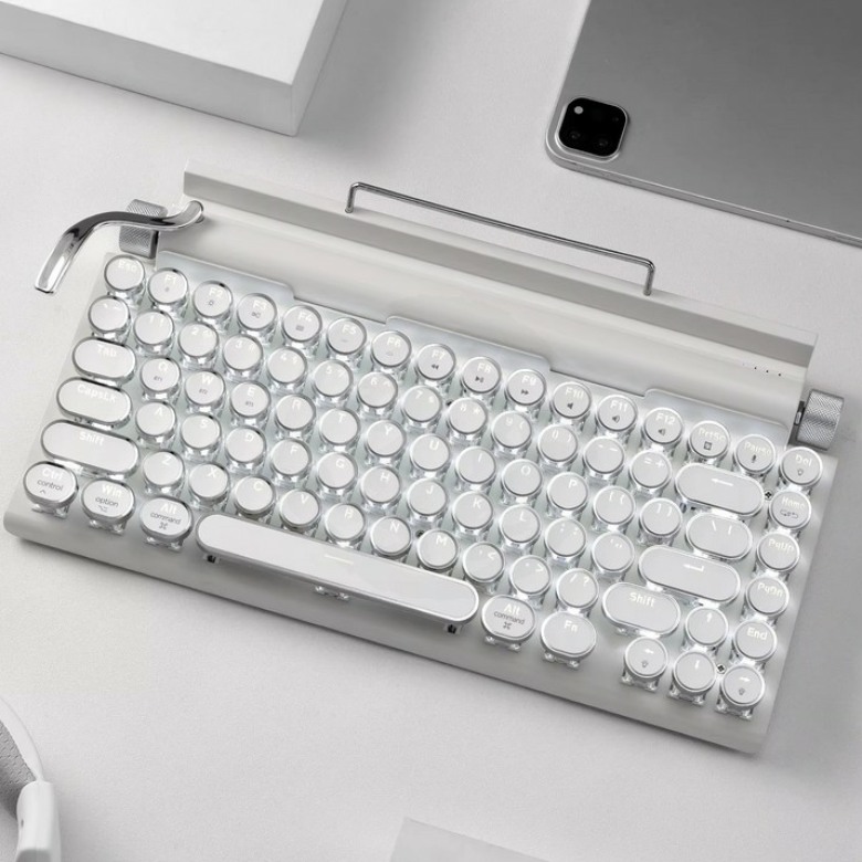 Dual-mode Retro Typewriter Mechanical Full Size Keyboard
