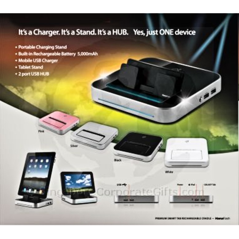 Portable Tablet/Smart Phone Stand with USB hub, Charger