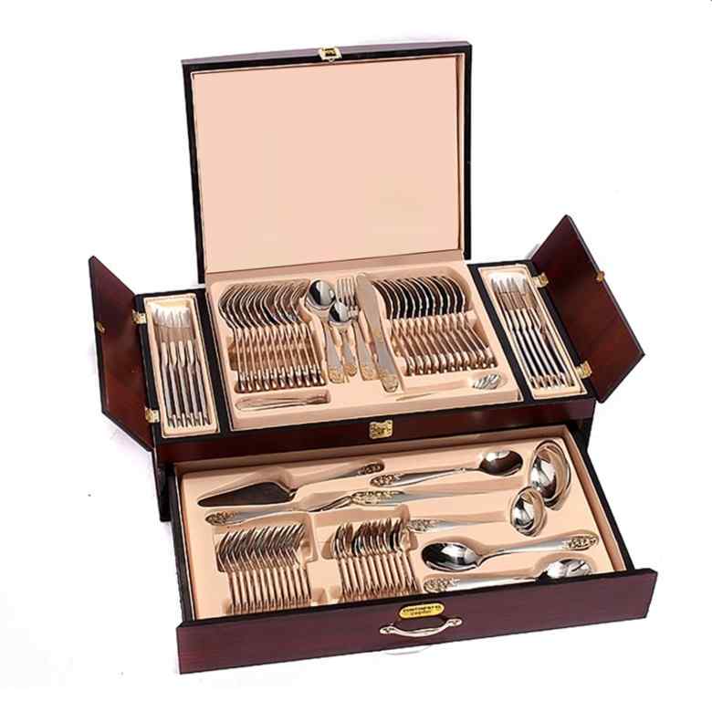 72 Piece Deluxe Cutlery Set with Wooden Box