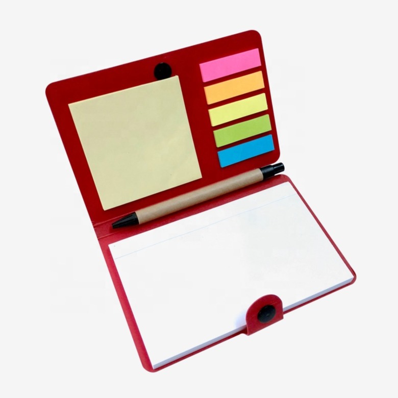 Kraft Paper Cover Sticky memo pad with notebook and pen