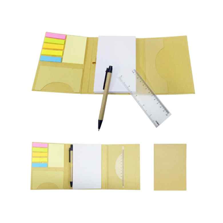 Recycled Cover Post-It with Ruler and Pen