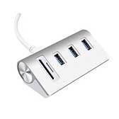 Bus-Powered USB 3.0 3-Port Aluminum Hub with SD/TF Card Reader C Bus-Powered USB 3.0 3-Port Aluminum Hub with SD/TF Card Reader C